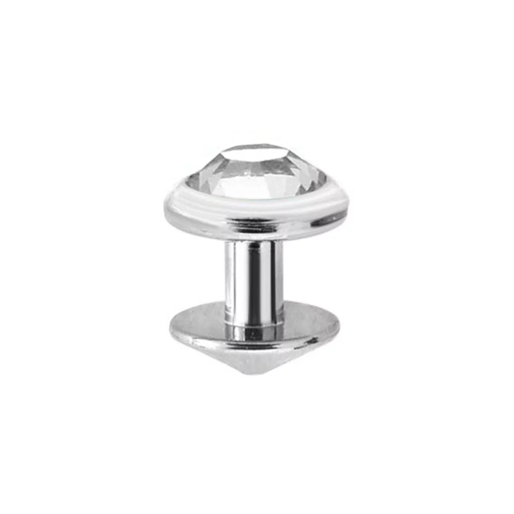 Piercing Dermal - Titane Gamme Itc - Implant dermique avec disque de 3 mm strass blanc*