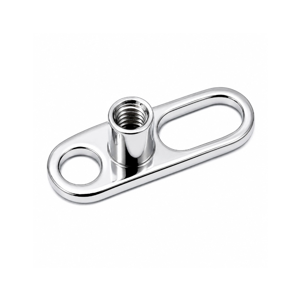 Base Piercing Surface Titane ASTM F136 Premium – Plaque Micro Dermal avec ouverture sans embout*