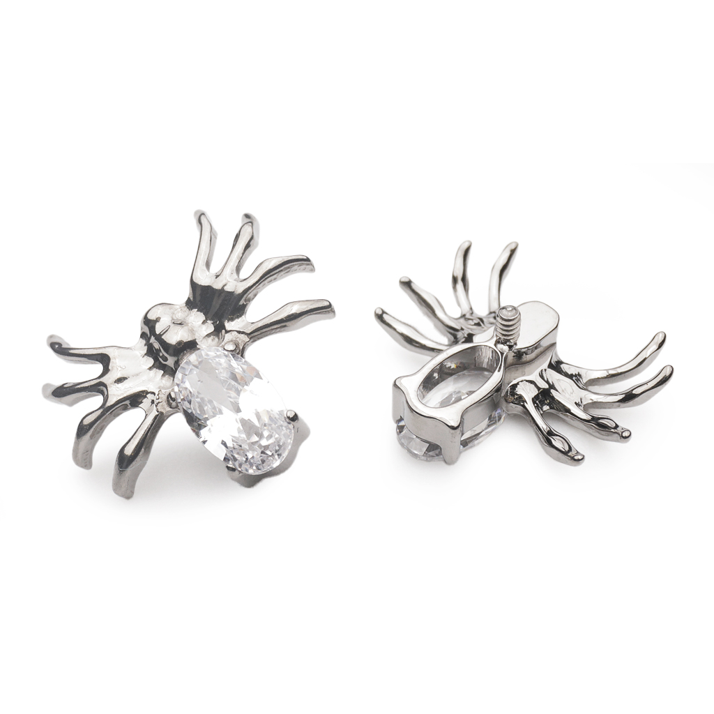 Embout Piercing - Titane F136 Gamme Hand Ink - Embout 203 avec pas de vis interne interne araignée strass 11 mm* 