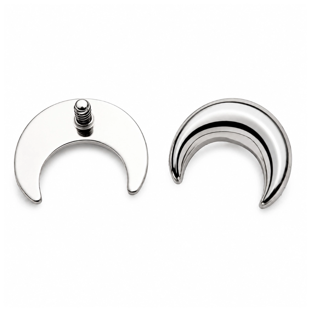 Piercing Embout Titane ASTM F136 Premium Lune 6 mm – Pas de vis interne 0,9 mm pour Piercing 1,2 mm*