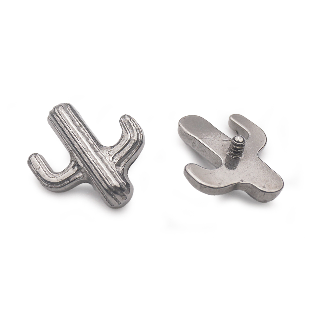 Piercing Embout - Titane F136 Gamme Hand Ink - Embout 346 avec pas de vis interne 0,9 mm pour piercing 1,2 mm cactus 7,5 mm*