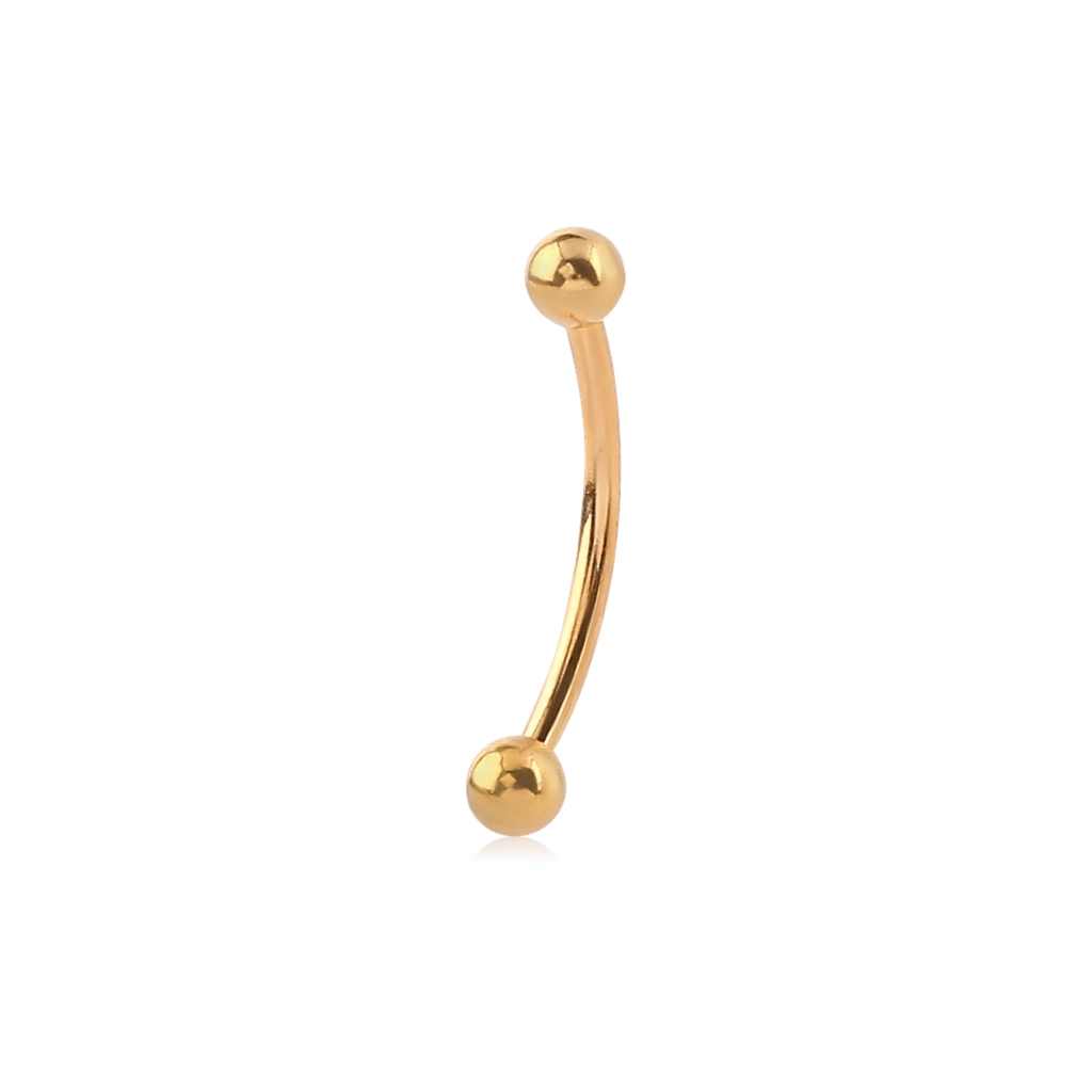 Piercing Banane - Titane G23 Gold- Banane avec pas de vis externe et bille*