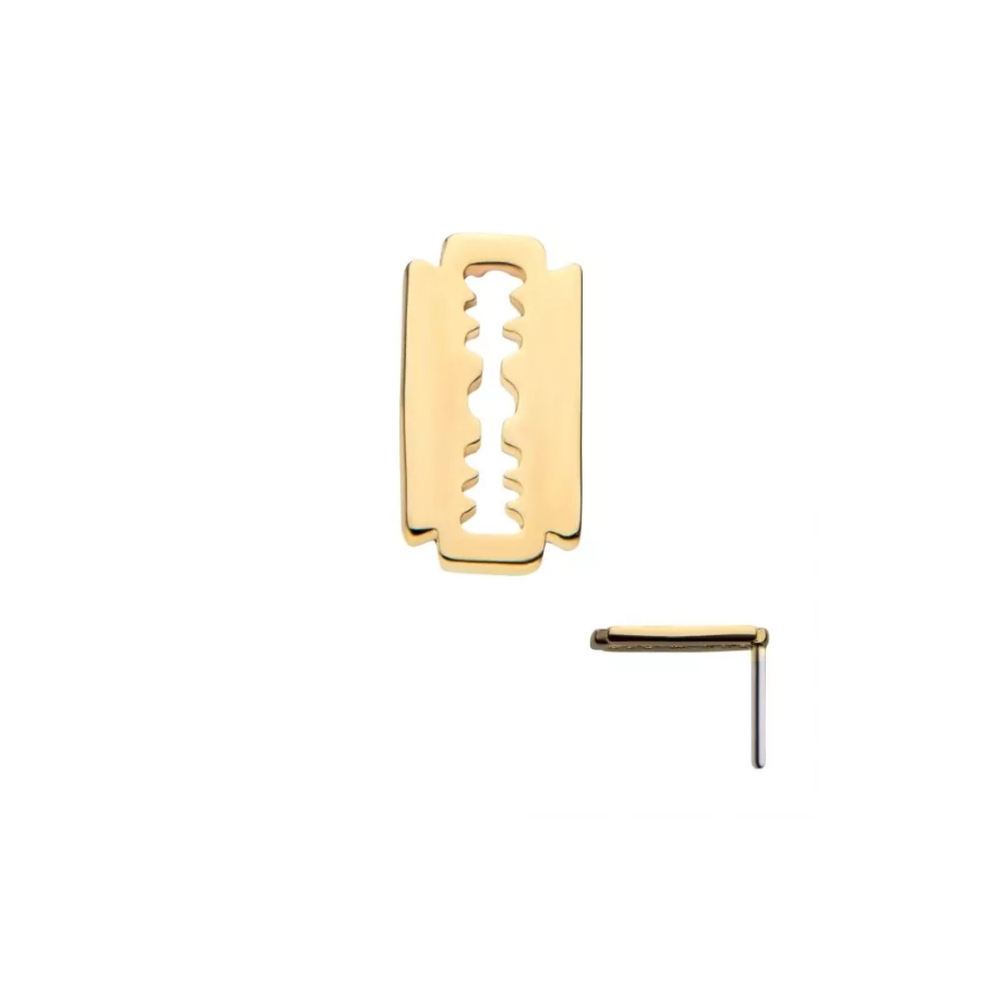 Embout Piercing - Titane F136 Gold Gamme Invictus - Embout 5 sans filetage threadless lame de rasoir*