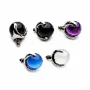Piercing Embout Titane ASTM F136 Premium Pierre Agate 5 mm – Pas de vis interne 1,2 mm pour Piercing 1,6 mm*