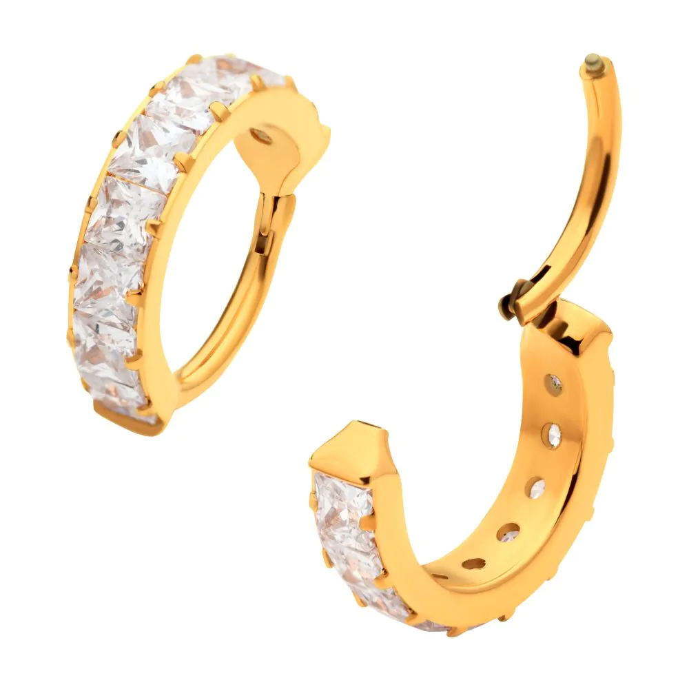 Piercing Anneau - Titane F136 Gold Gamme Invictus - Clicker 21 avec fermeture à charnière 1 x 8 mm* 