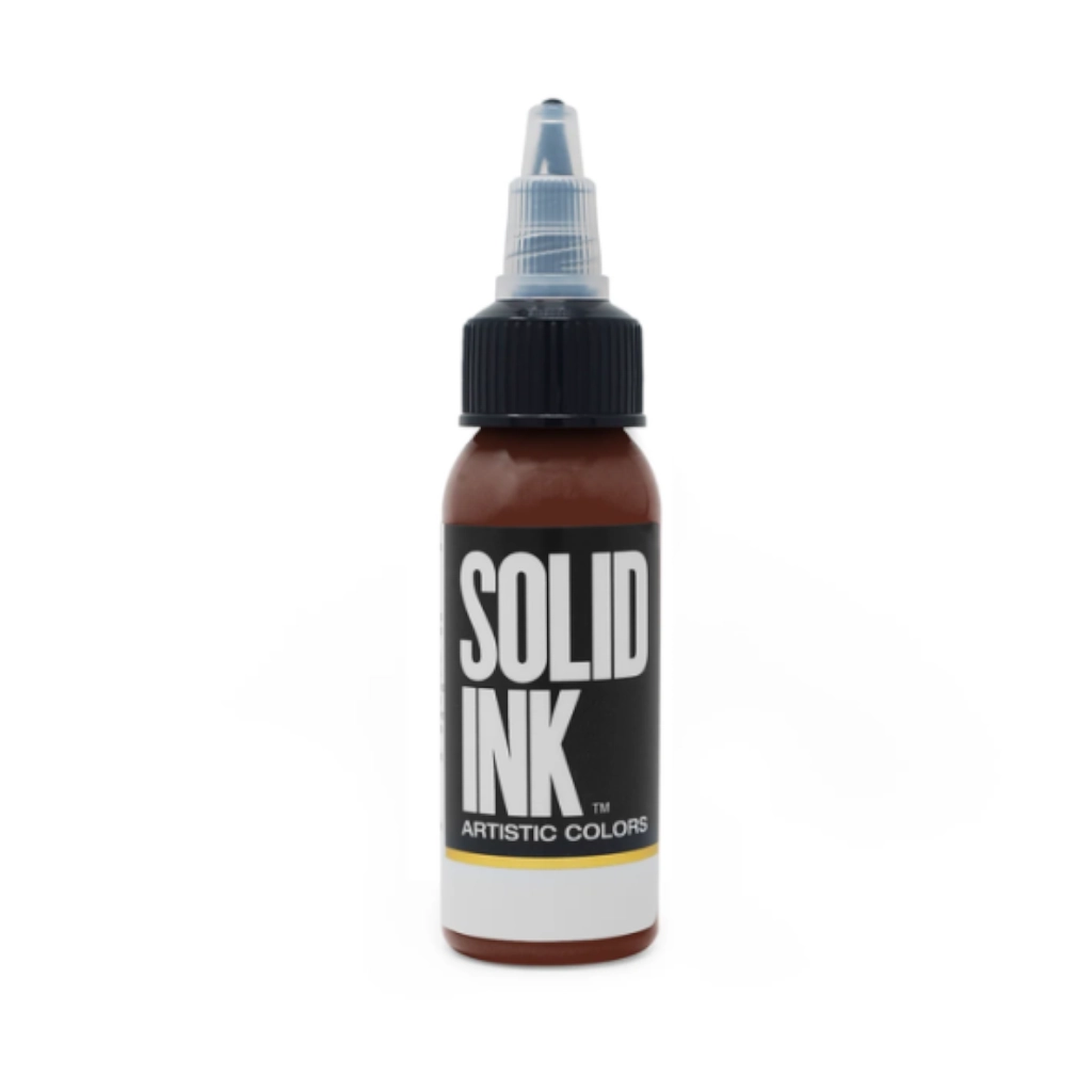 Encre Entrainement Tattoo Marron - Solid Ink Brown - Encre artistique pour l'entrainement au tatouage NON REACH 30 ml