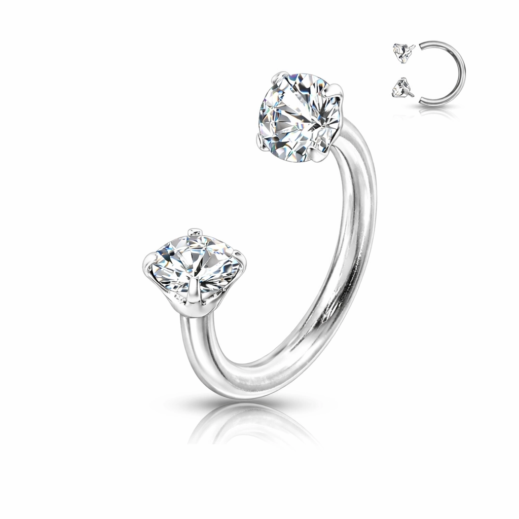 Piercing Fer à Cheval Titane ASTM F136 Premium – Barbell Circular Filetage Interne Stérile & Strass Griffé* 