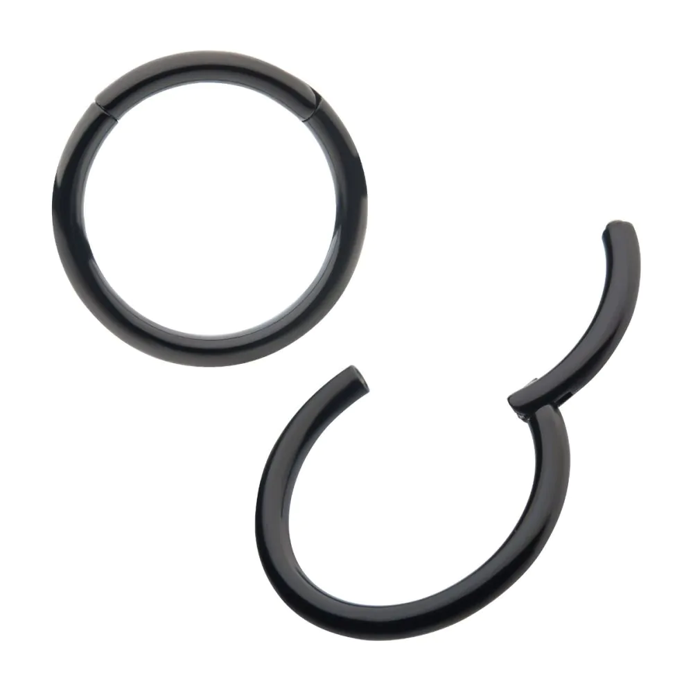 Piercing Anneau - Titane F136 Noir Gamme Invictus - Clicker 20 avec fermeture à charnière*