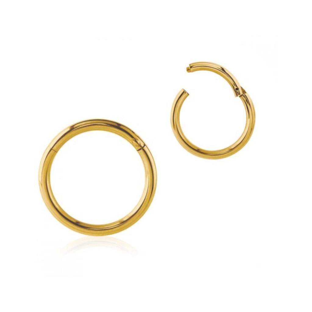 Piercing Anneau - Titane F136 Gold - Clicker avec fermeture à charnière*