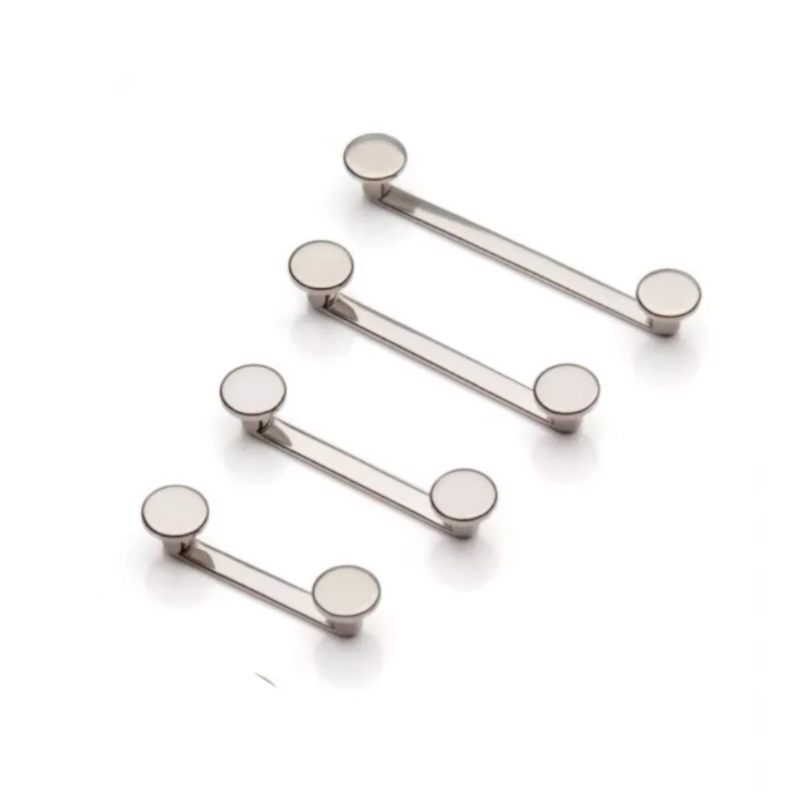 Piercing Surface - Flatbar Titane Astm F136 - Barre d'implant agrafe à 90° avec pas de vis interne et disque plat de 4 mm*