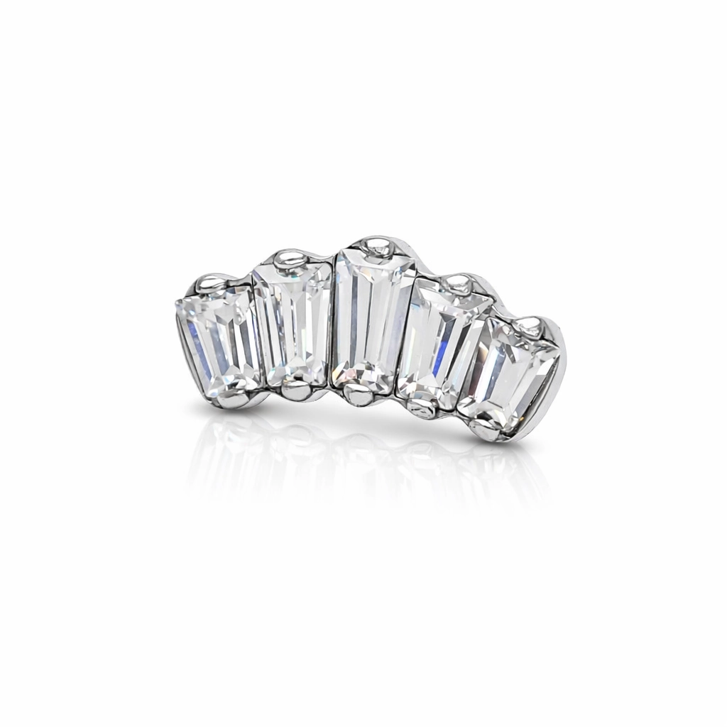 Piercing Labret Titane ASTM F136 Premium – Labret 418 Filetage Interne Stérile & Embout Marquise 5 Strass 10 mm*