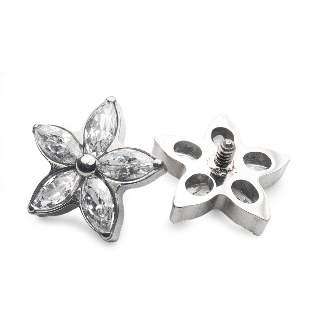 Piercing Labret - Titane Astm F136 Stérile - Labret 142 avec pas de vis interne largeur embout 7 mm* 