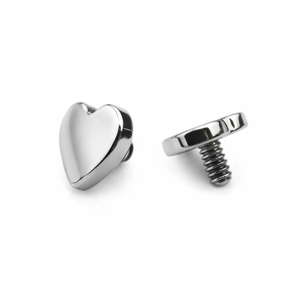 Piercing Labret Titane ASTM F136 Premium – Labret 54 Filetage Interne Stérile & Embout Cœur 4 mm*