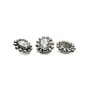Embout Piercing - Titane Astm F136 - Embout 19 avec pas de vis interne largeur 6 mm strass 4 mm*