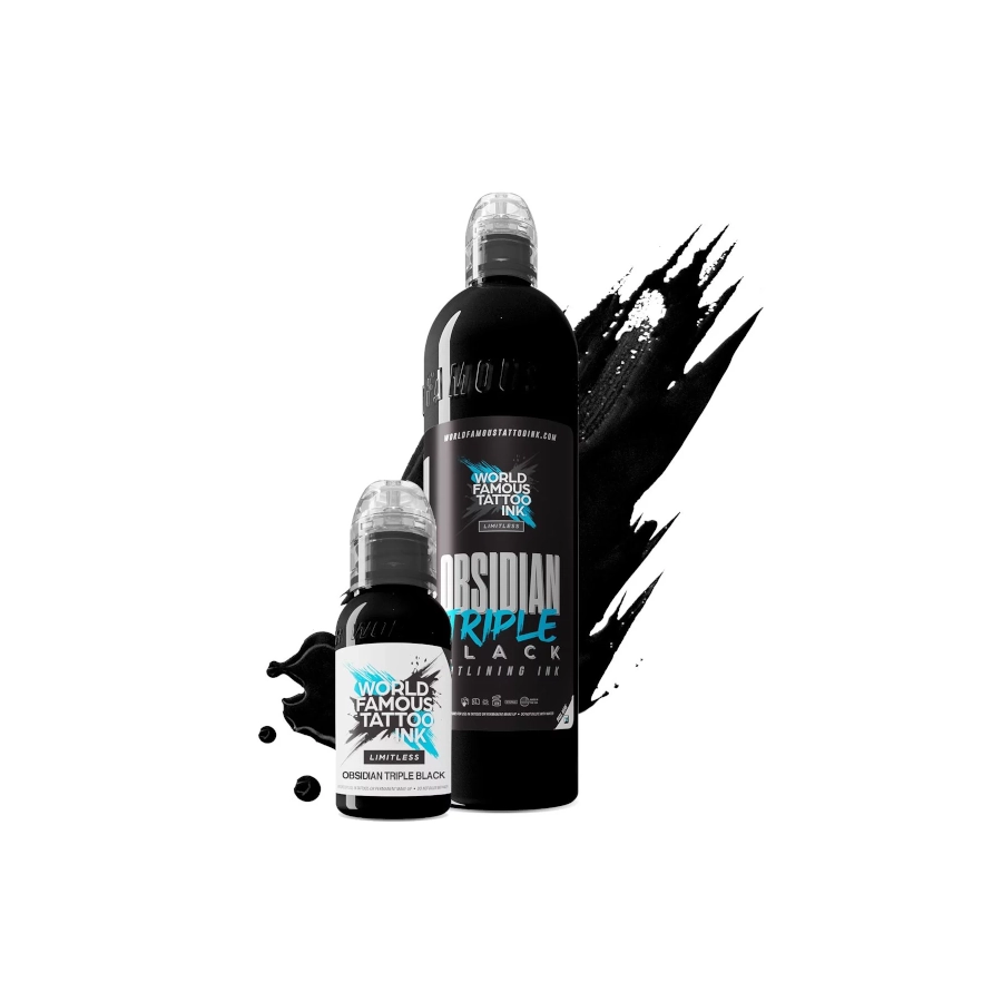 Encre de Tatouage Noire World Famous Triple Black Outlining – Conforme REACH – Pigment Professionnel Haute Intensité* 