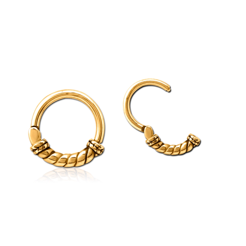 Piercing Anneau - Acier 316L - Clicker avec fermeture a charniere Bali Style