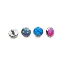 Piercing Embout - Titane Astm F136 - Embout n°12 avec pas de vis interne 0,9 mm pour piercing 1,2 mm opale plate 5 mm*