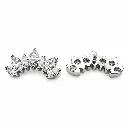 Piercing Embout Titane ASTM F136 Premium Marquise 7 Strass 12 mm – Pas de vis interne 0,9 mm pour Piercing 1,2 mm*