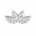 Piercing Embout Titane ASTM F136 Premium Marquise 4 Strass 10 mm – Pas de vis interne 0,9 mm pour Piercing 1,2 mm*