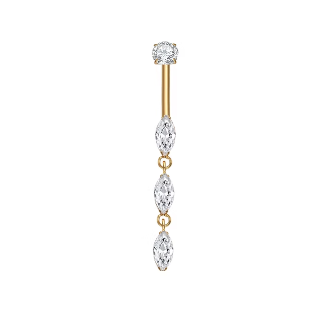 Piercing Banane - Titane Astm F136 Stérile Gold - Banane 5025 avec pas de vis interne 1,6 x 10 mm*