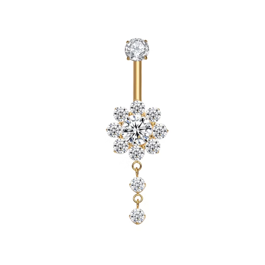 Piercing Banane - Titane Astm F136 Stérile Gold - Banane 5008 avec pas de vis interne 1,6 x 10 mm*