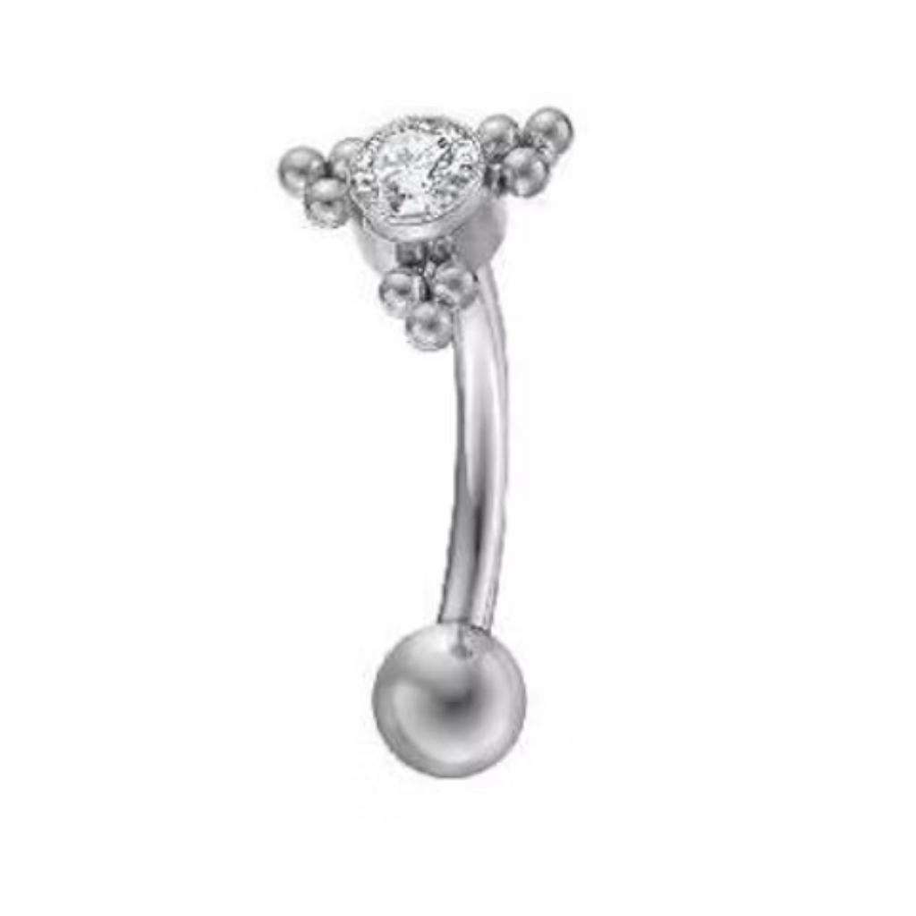 Piercing Banane - Titane Astm F136 Stérile -  Micro banane 3033 avec pas de vis interne 1,2 x 8 mm*