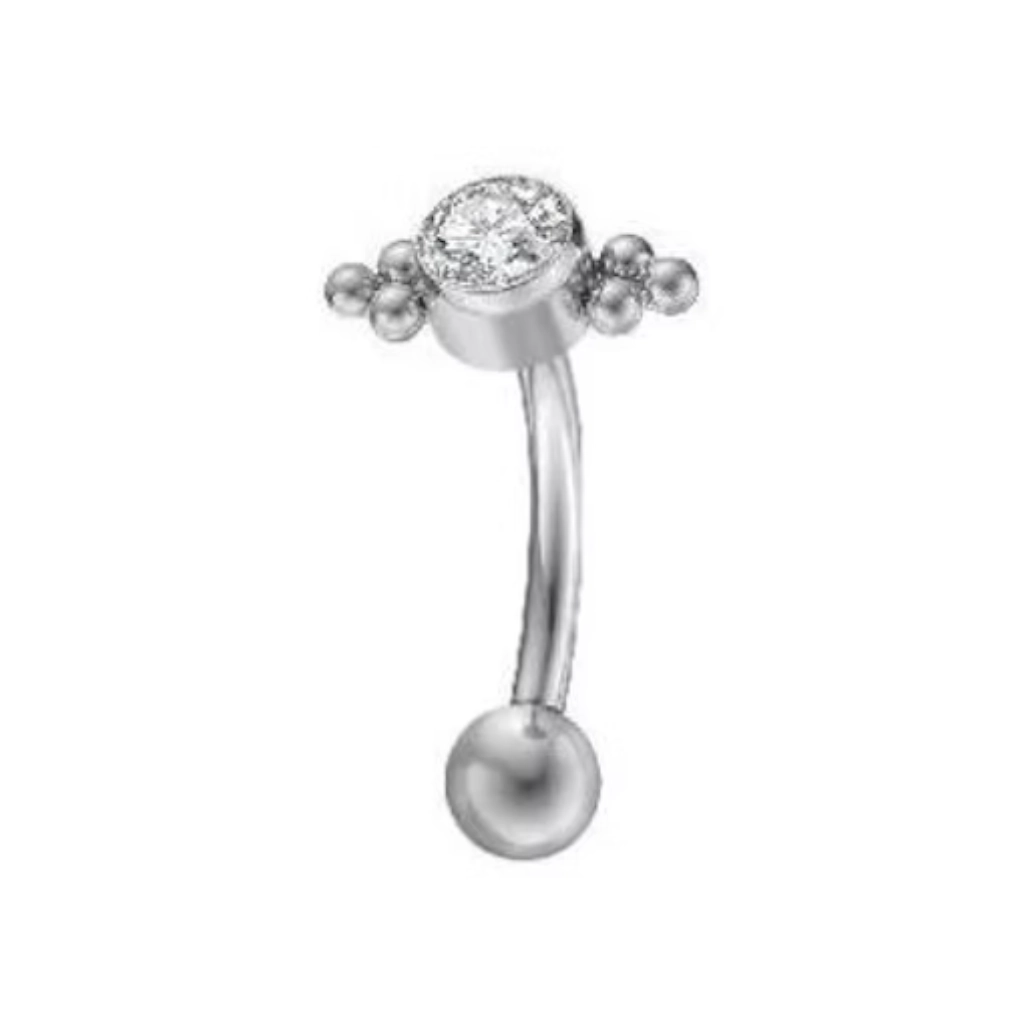 Piercing Banane - Titane Astm F136 Stérile -  Micro banane 3031 avec pas de vis interne 1,2 x 8 mm*