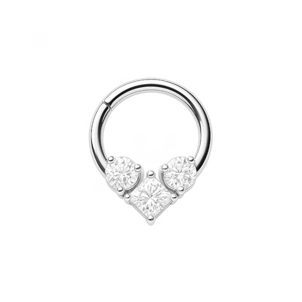 Piercing Anneau - Titane F136 Stérile - Clicker 1903 avec fermeture à charnière 1,2 x 8 mm*