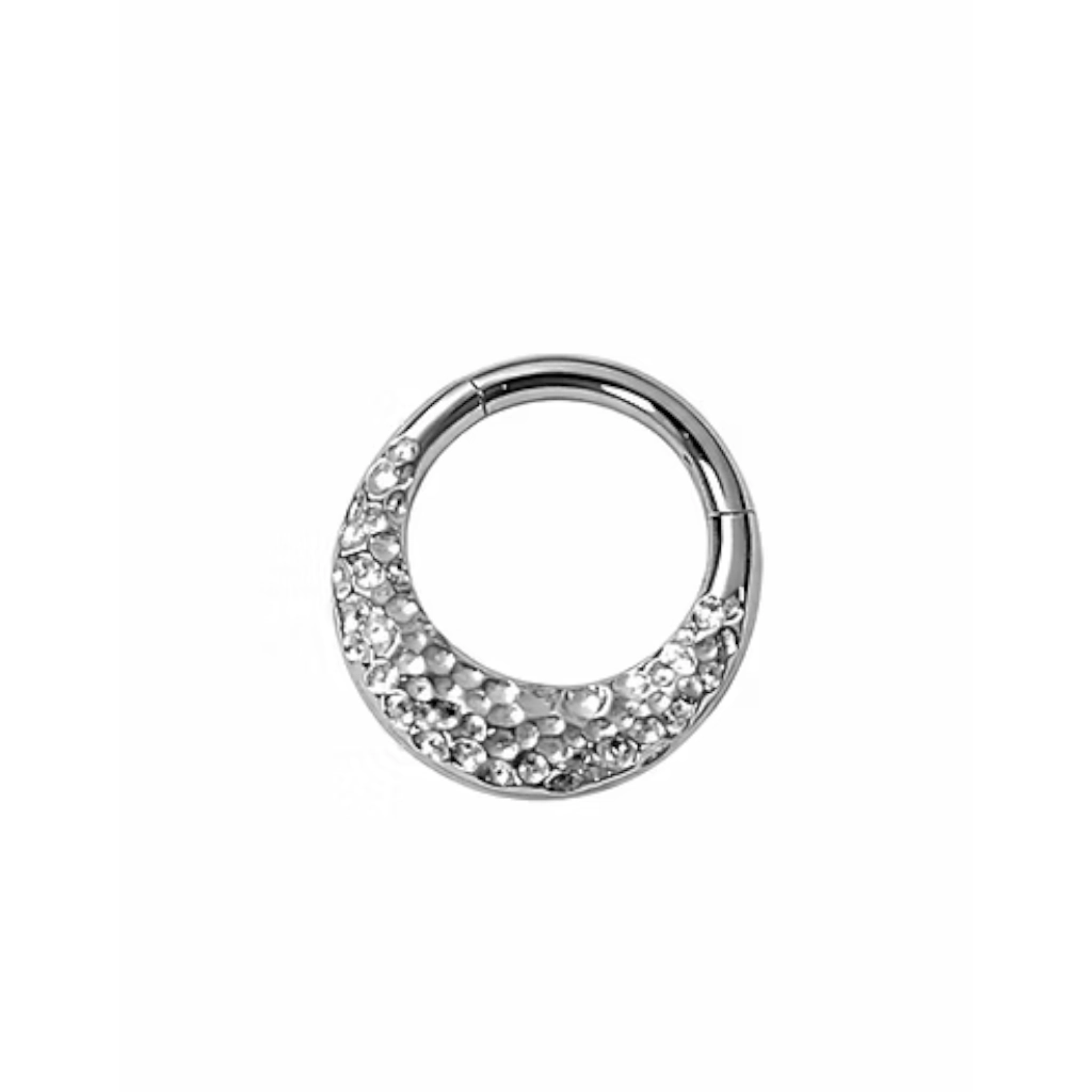 Piercing Anneau - Titane F136 Stérile - Clicker 3069 avec fermeture à charnière 1,2 x 8 mm*