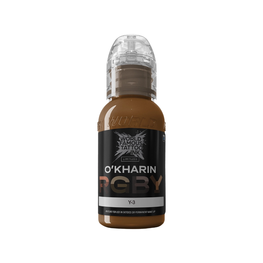Encre de Tatouage Marron World Famous Sasha O'kharin Y-3 – Conforme REACH – Pigment Professionnel Haute Intensité* 
