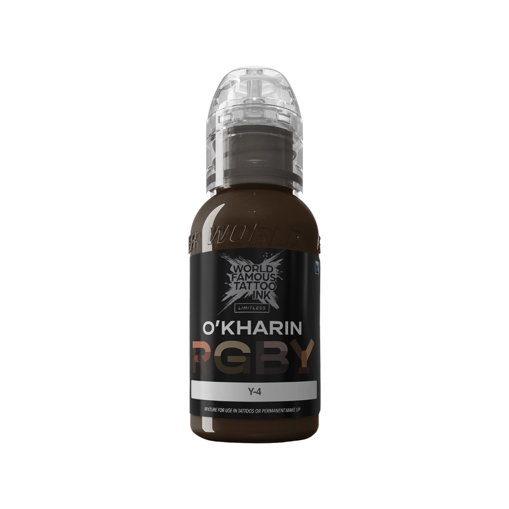 Encre de Tatouage Marron World Famous Sasha O'kharin Y-4 – Conforme REACH – Pigment Professionnel Haute Intensité* 
