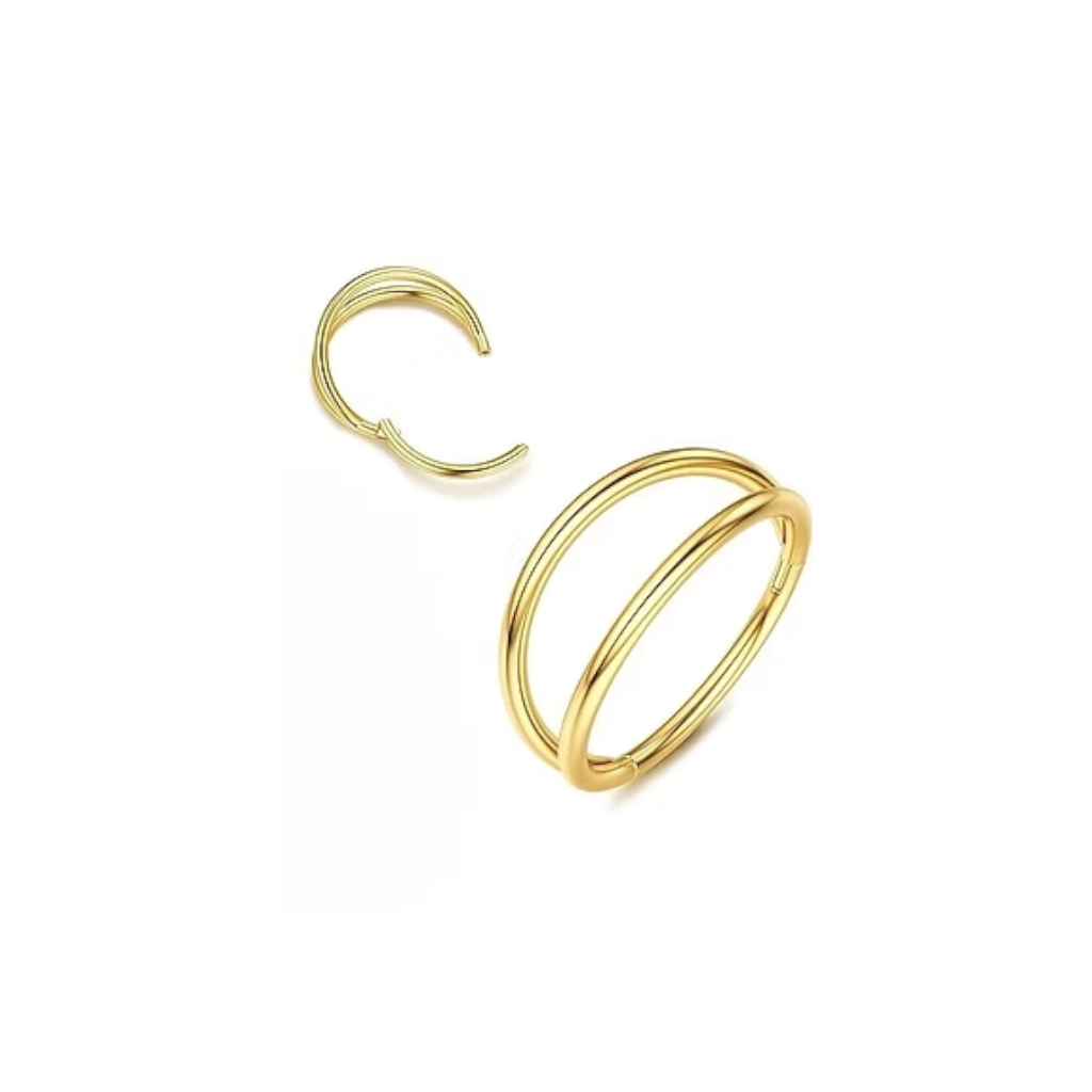 Piercing Anneau - Titane F136 Stérile Gold - Clicker 4000 avec fermeture à charnière double anneau*