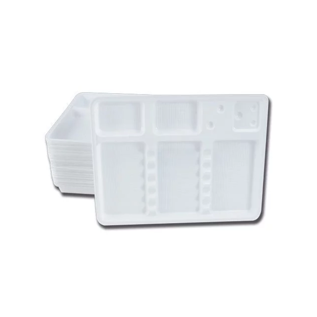 Accessoire Tattoo Professionnel – 100 Plateaux Plastique Blanc Jetables pour Tatouage et Studio*