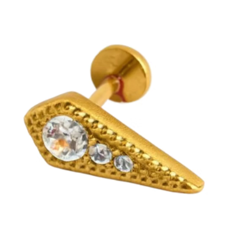 Piercing Labret - Titane F136 Gold Stérile - Labret 4066 interne en titane pvd gold 1,2 x 8 mm*