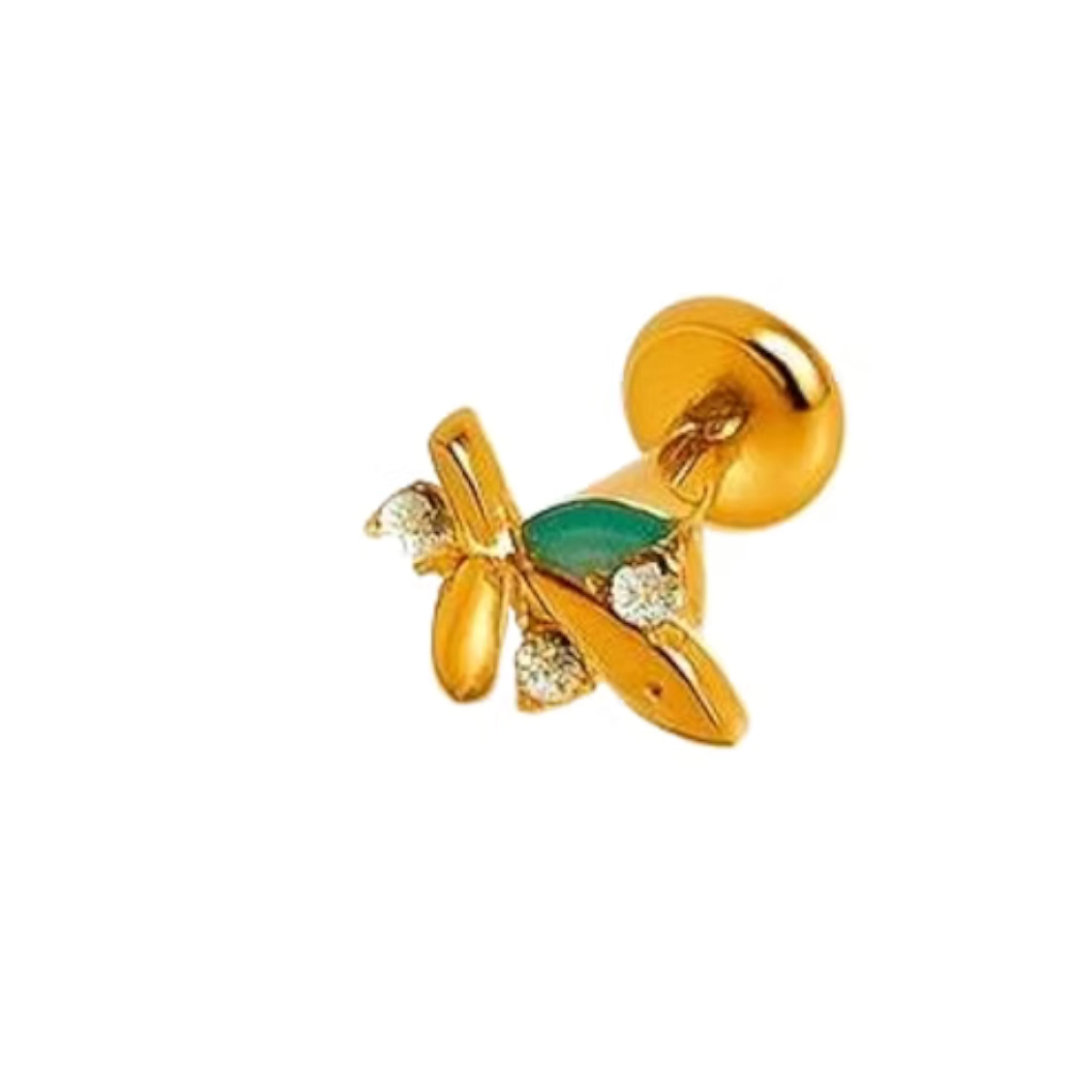 Piercing Labret - Titane F136 Gold Stérile - Labret 3066 interne en titane pvd gold 1,2 x 8 mm*
