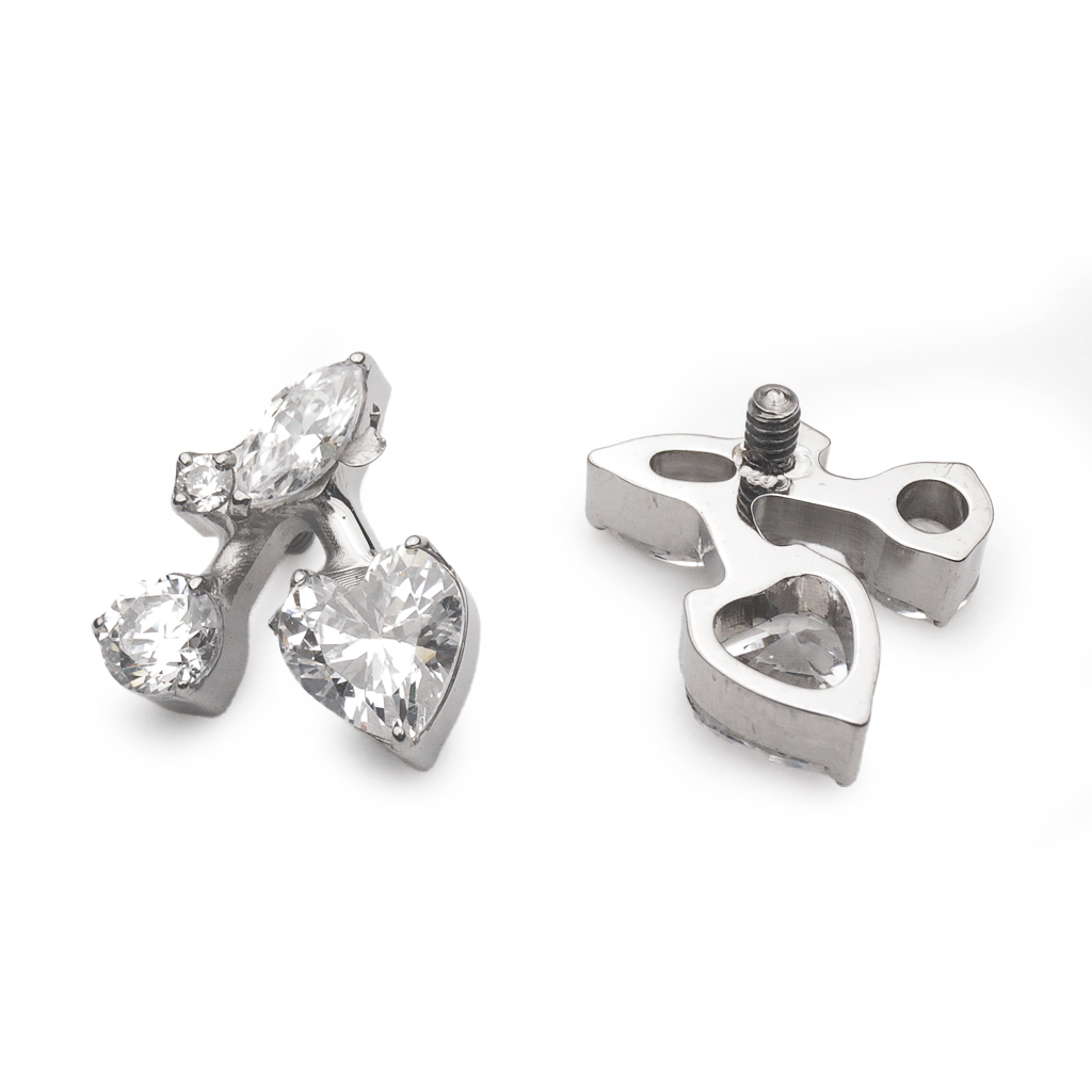 Piercing Labret - Titane Astm F136 Stérile - Labret n°229 avec pas de vis interne largeur embout 6 mm*