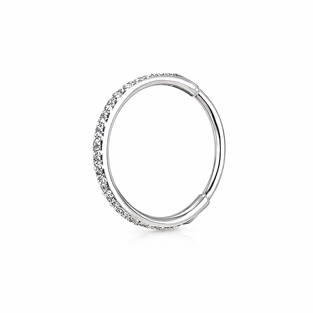 Anneau Clicker Titane ASTM F136 Stérile – Bijou de Piercing Hypoallergénique Sertie Strass*