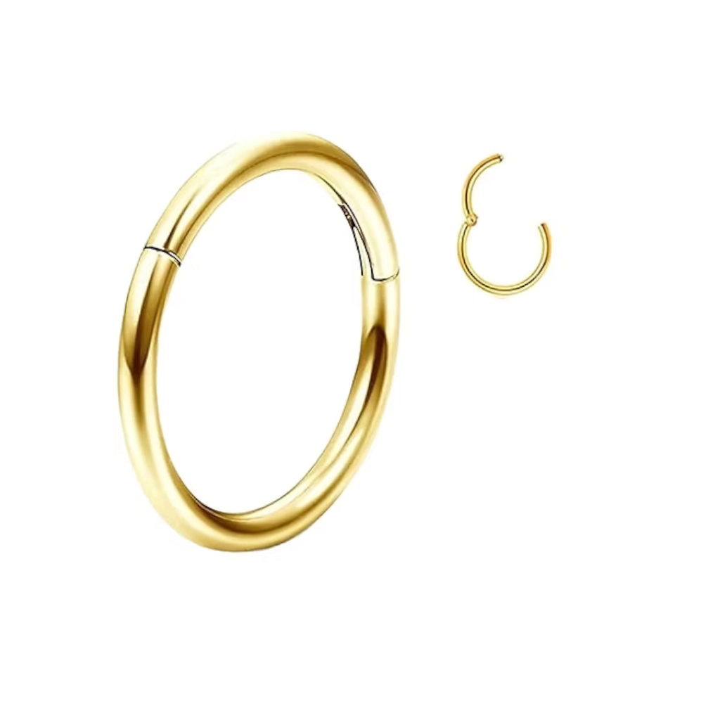 Piercing Anneau Titane Grade ASTM F136 Premium – Clicker Stérile avec Fermeture Sécurisée Gold Qualité Implant*