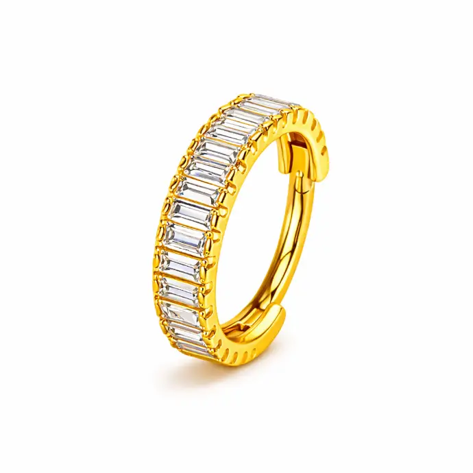 Anneau Titane ASTM F136 - Clicker 2081 Stérile Créoles 1,2 x 8 mm Argent ou Gold