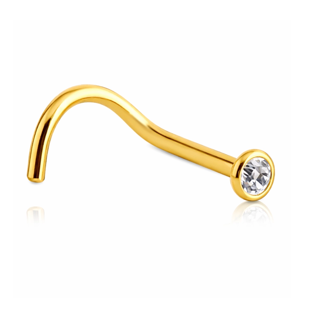 Piercing Nez Titane – Stud de Nez Gold & Strass Rond* 