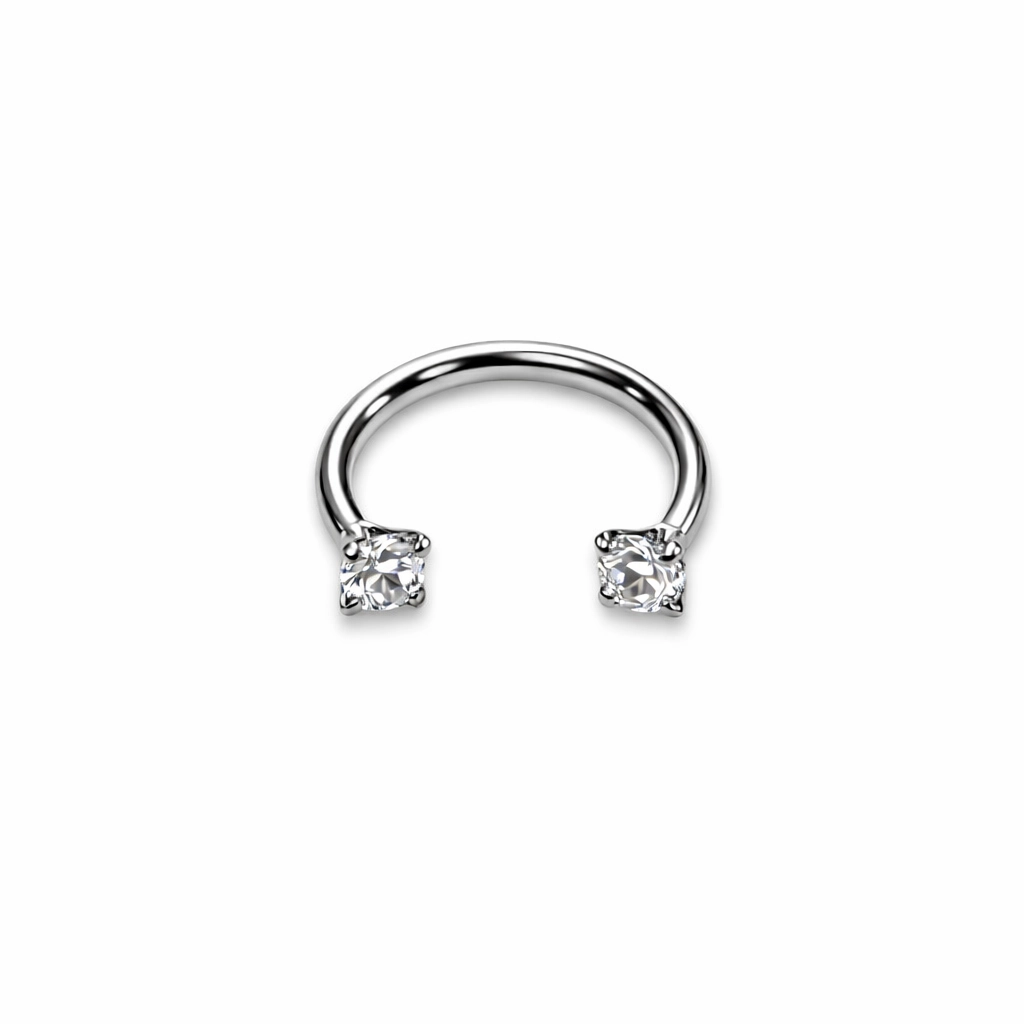 Piercing Fer à Cheval Titane ASTM F136 – Barbell Circular Filetage Interne Stérile & Strass Griffé*