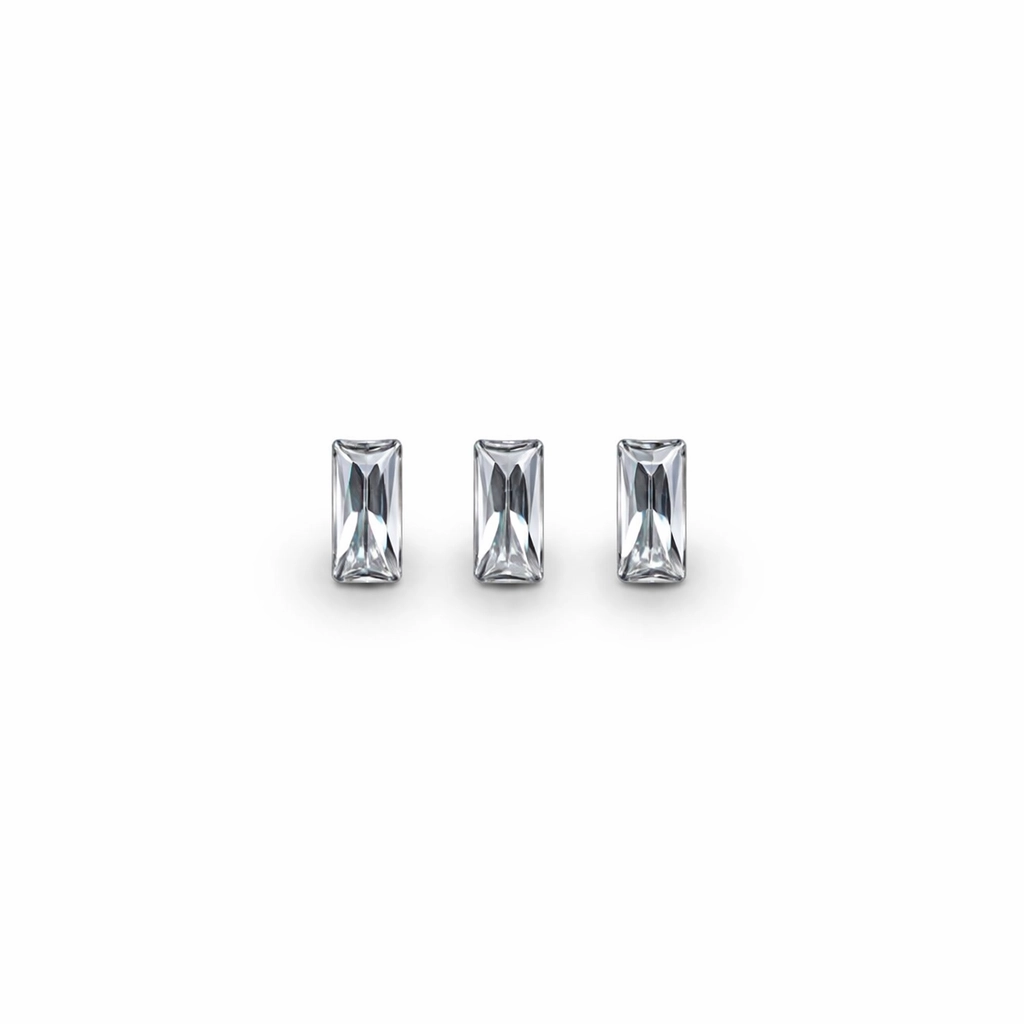Piercing Embout Titane ASTM F136 Premium – Embout 149 Filetage Interne Qualité Implant Strass Rectangle largeur 5,5 mm pour Piercing 1,2 mm*
