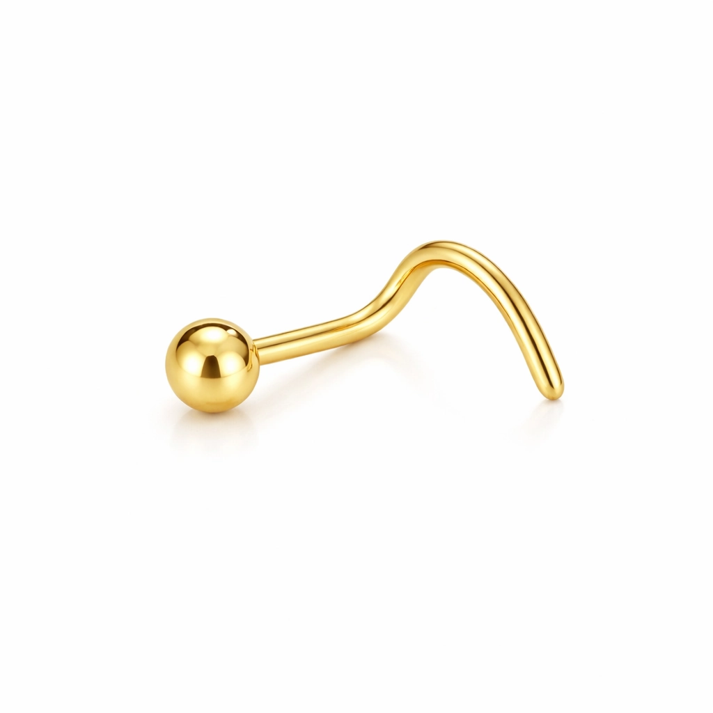 Piercing Nez Titane ASTM F136 Stérile – Stud de Nez Gold & Bille Piercing Professionnel* 