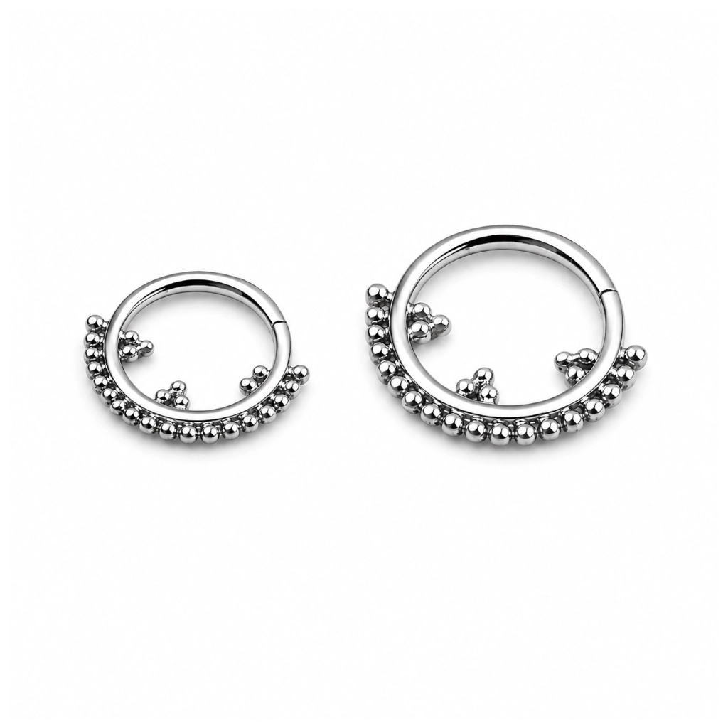 Piercing Anneau Titane ASTM F136 Premium – Clicker avec Fermeture à Charnière Cerclage Perles Qualité Implant*