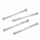 Piercing Barbell Titane ASTM F136 Premium – Barbell 71 Filetage Interne Sertie de 10 Strass & Bille*
