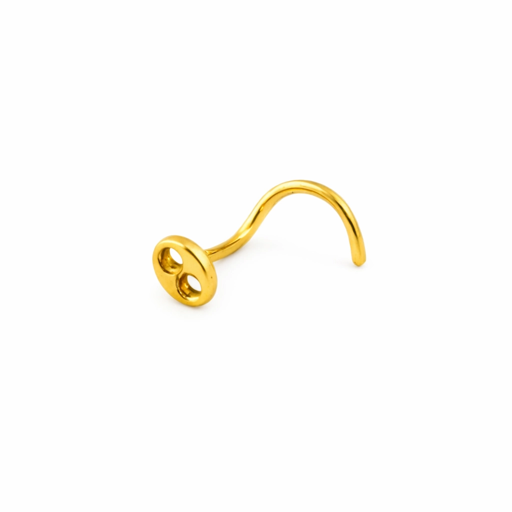 Piercing Nez en Titane ASTM F136 - Stud de Nez Stérile Gold Threadless & Embout Rond*