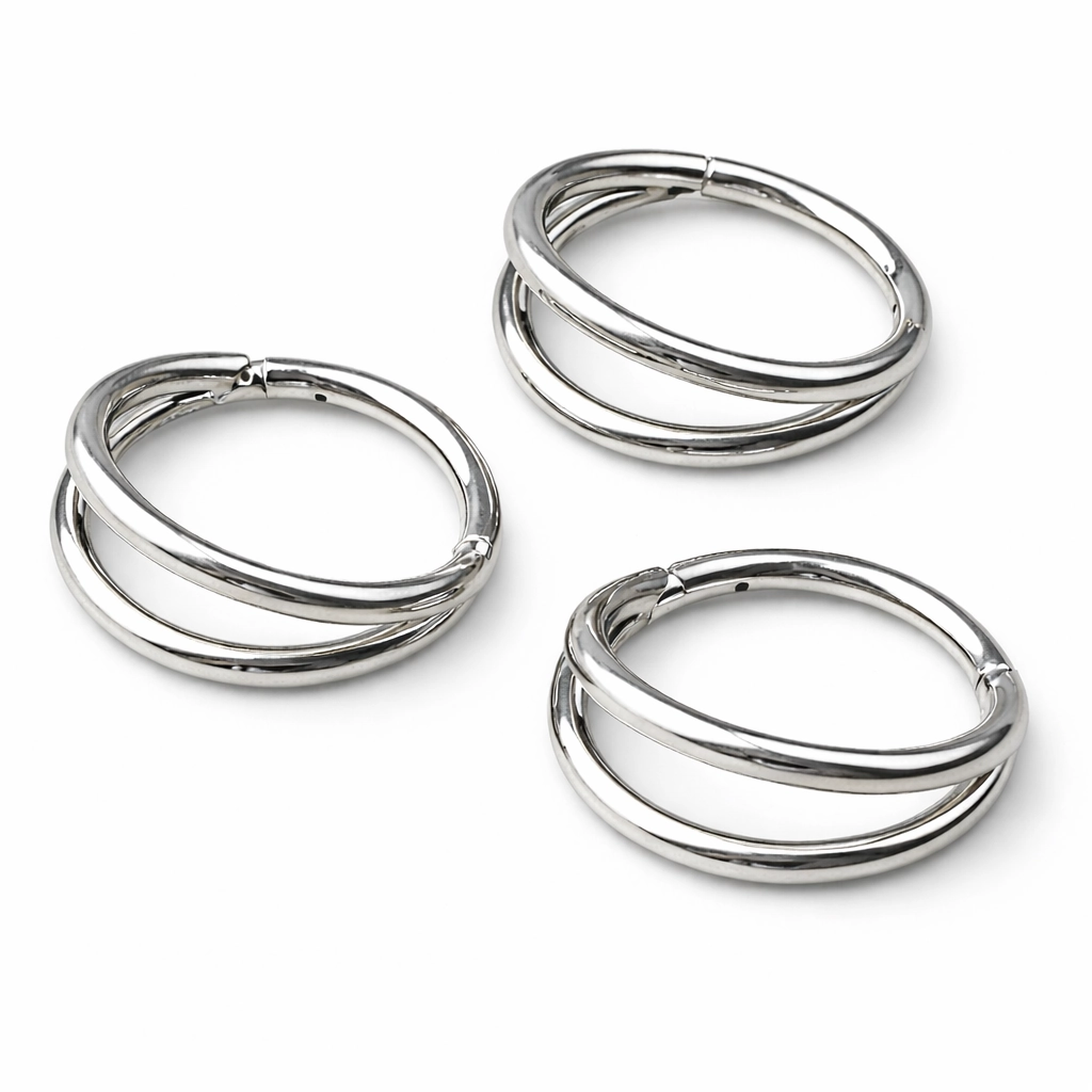 Piercing Anneau Titane ASTM F136 Premium – Clicker avec Fermeture à Charnière Double Cerceau*
