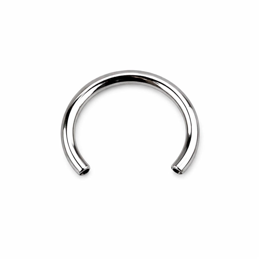 Base Fer à Cheval Titane ASTM F136 Premium – Barbell Circular Filetage Interne Stérile & Sans Bille* 