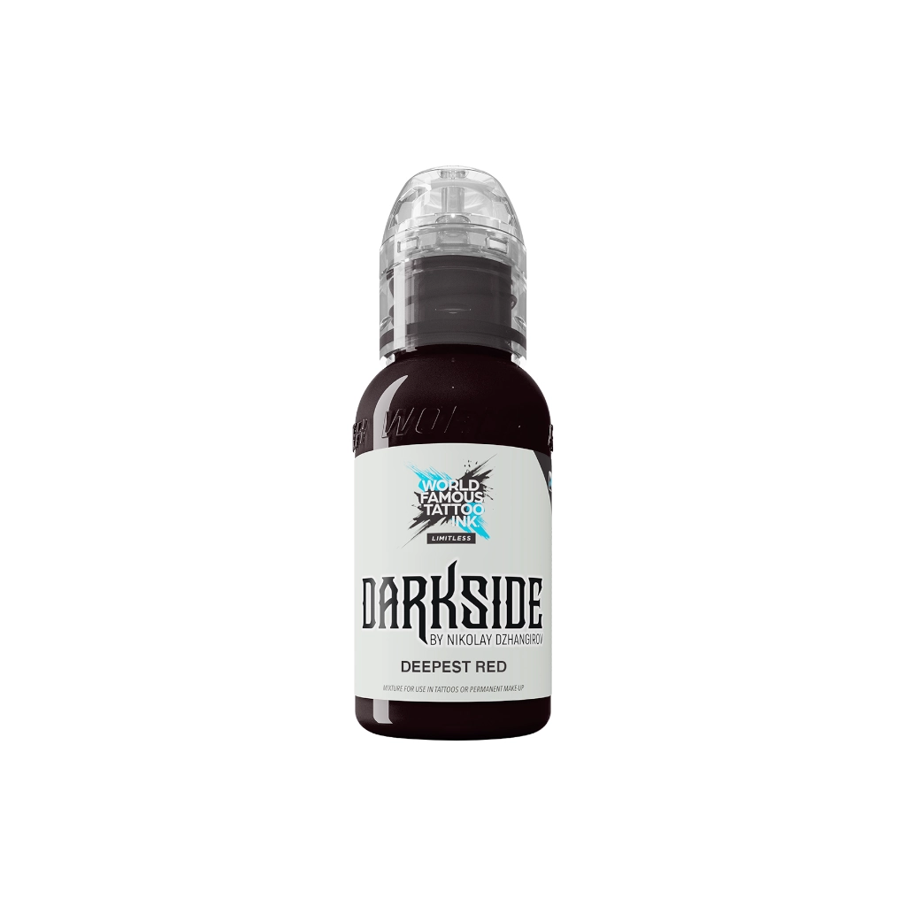 Encre de Tatouage Noire World Famous Darkside Deepest Red – Conforme REACH – Pigment Professionnel Haute Intensité*