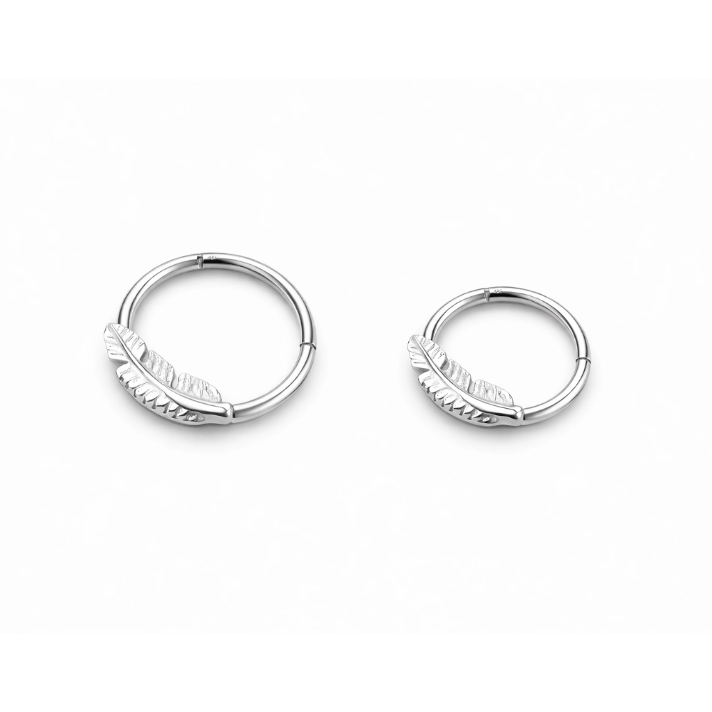 Piercing Anneau Titane ASTM F136 Premium – Clicker 127 avec Fermeture à Charnière & Plume*